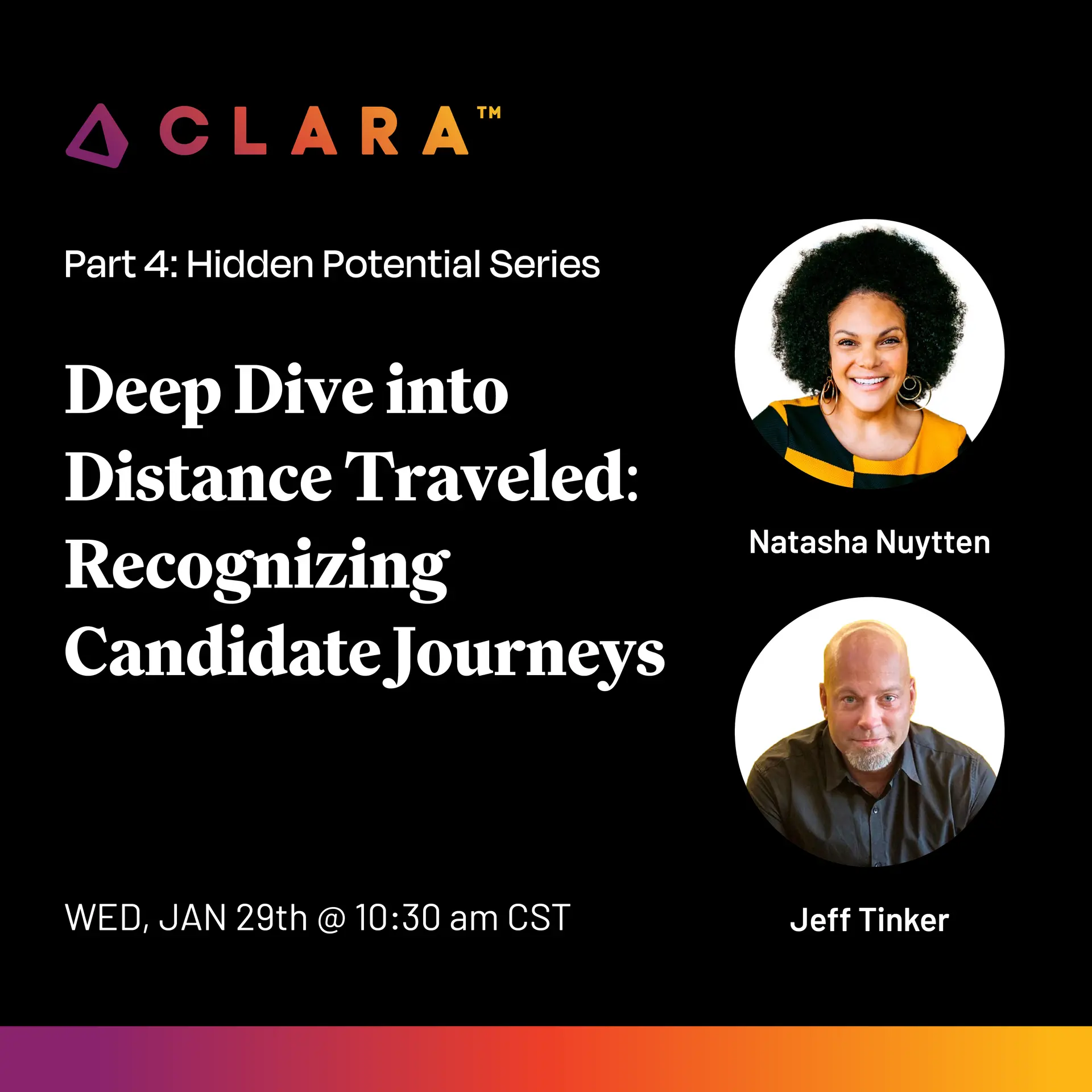 an advertisement for a webinar about distance traveled in hiring 