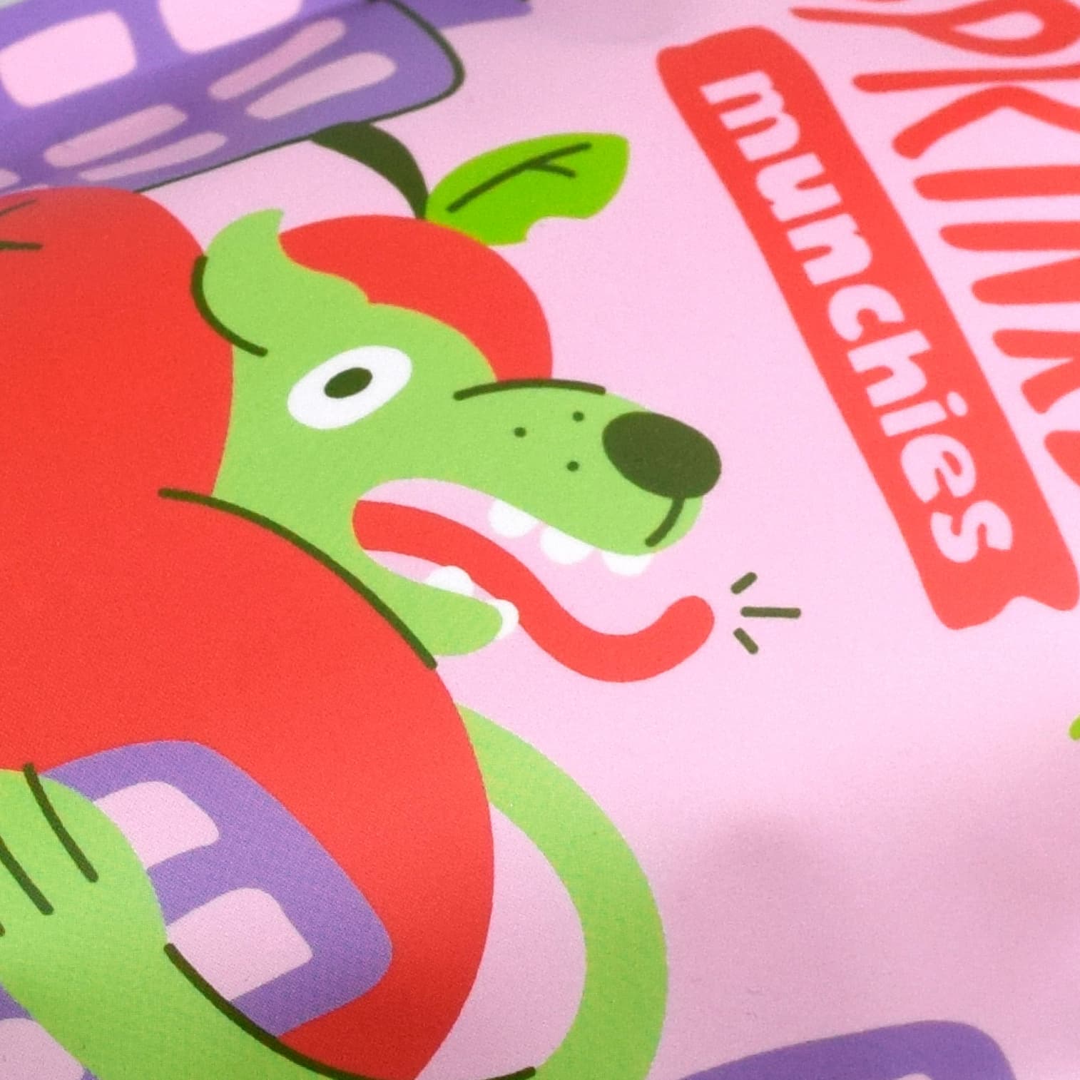 Close up shot of packaging - sweet potato & turmeric dog treats