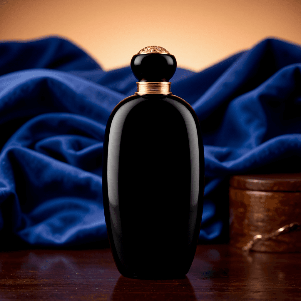 product photography of a bottle of perfume, used for fragrance application, featuring an elegant design
