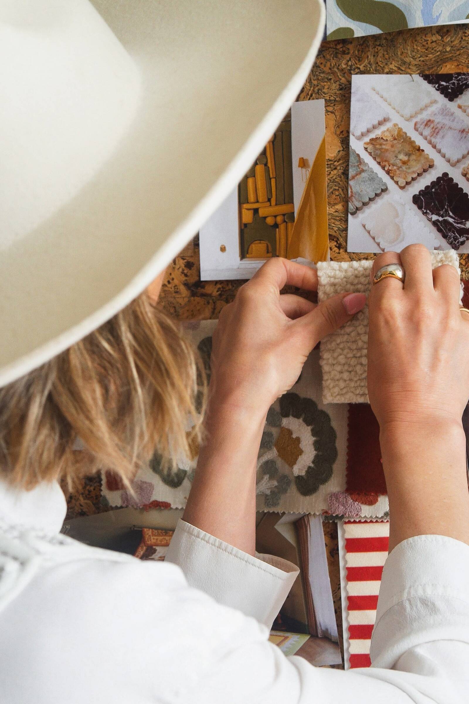 Interior design process showing moodboard creation at a Brighton interior design studio