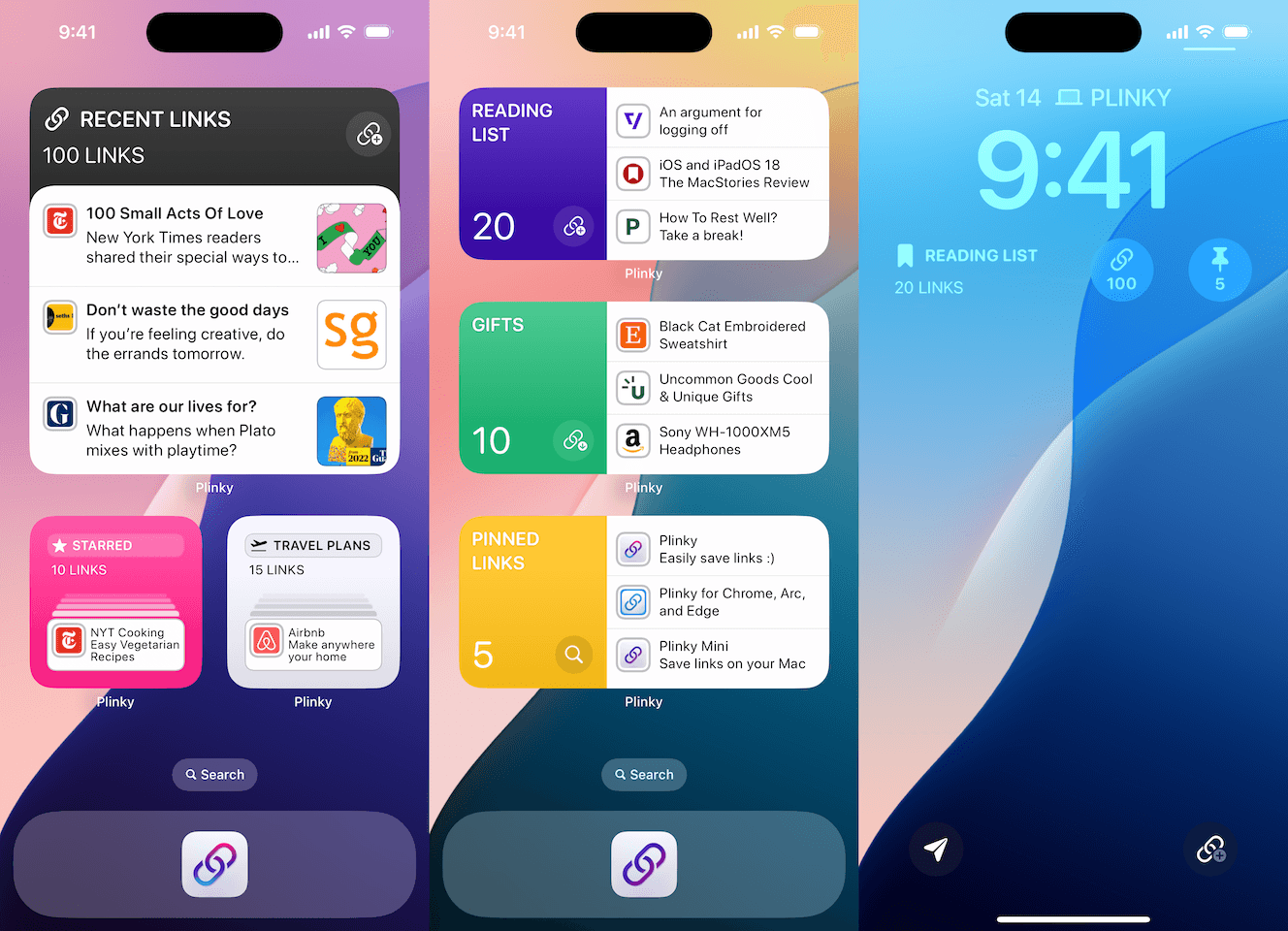 Assorted styles of widgets across the Home Screen and Lock Screen
