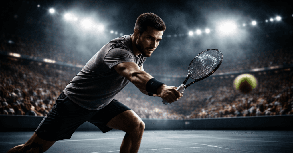 Dynamic picture of a cyclist riding downhill