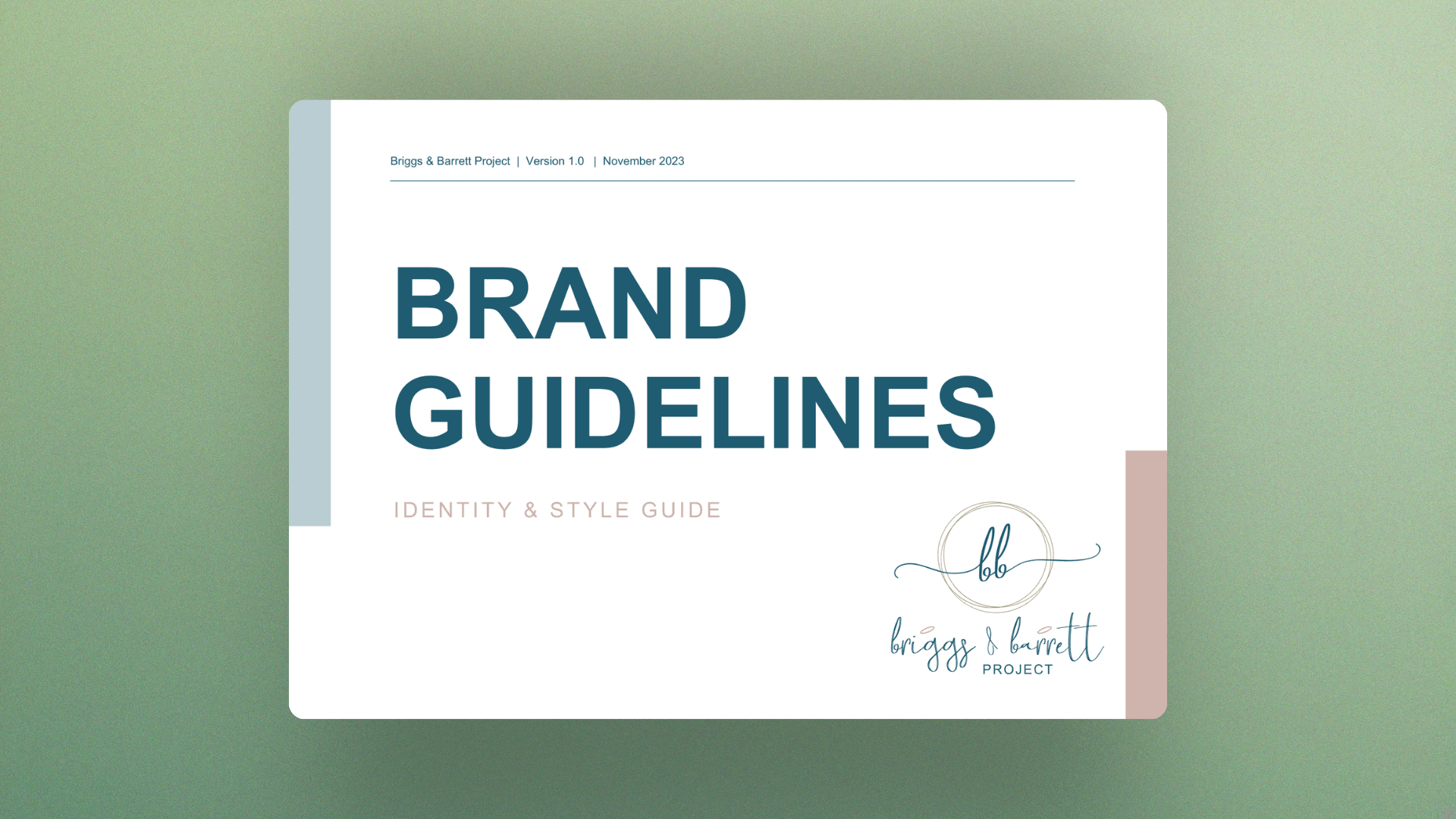 Briggs & Barret Project brand guide cover