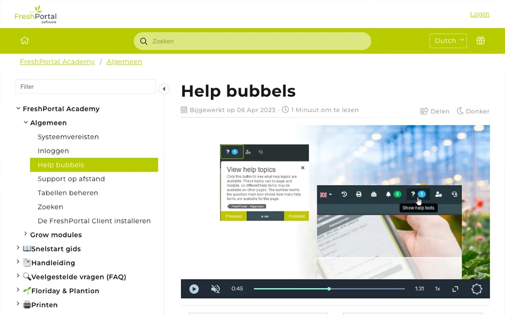 Overzicht FreshPortal Acadamy