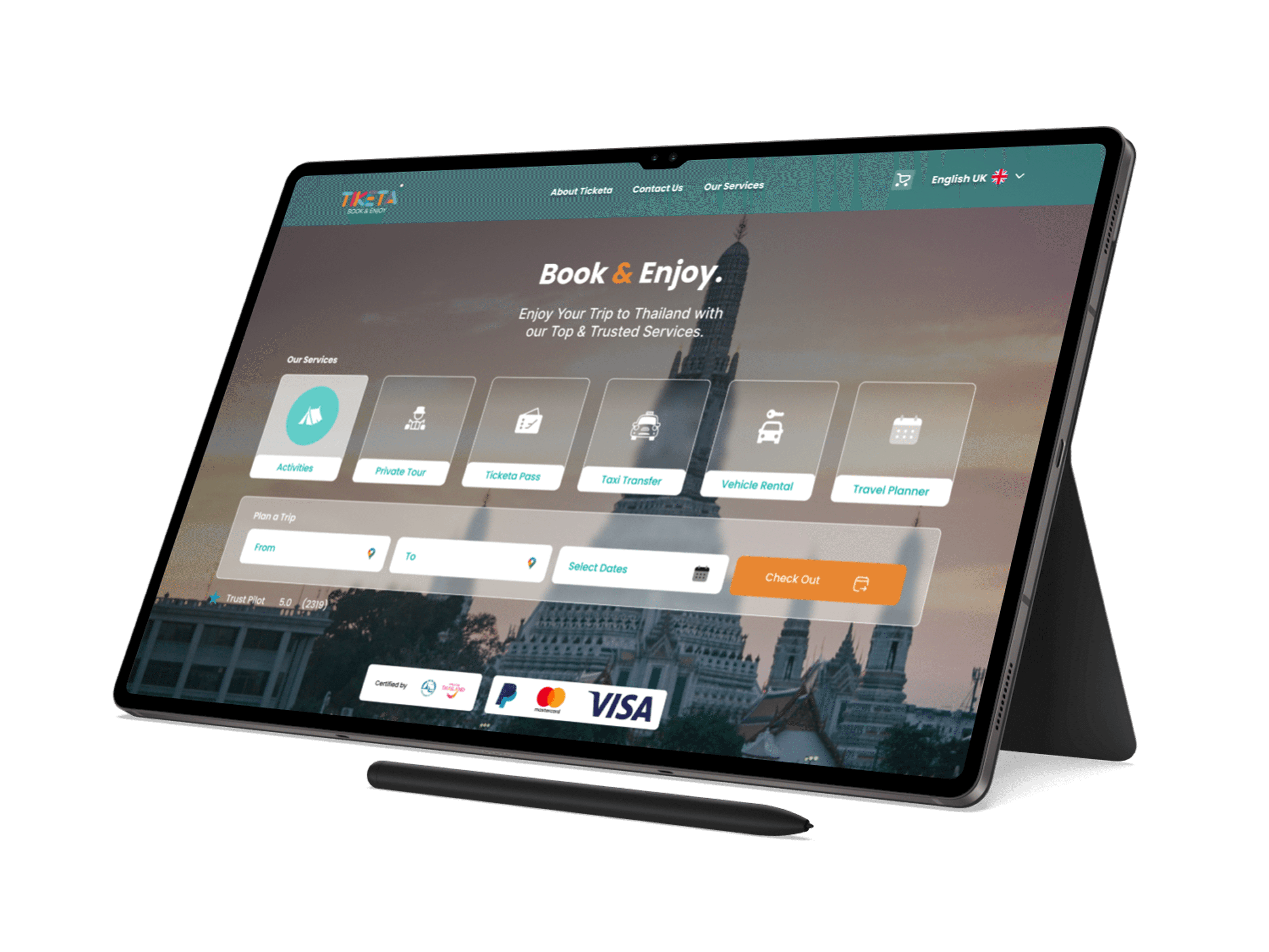 Trip planning website Design Mockup