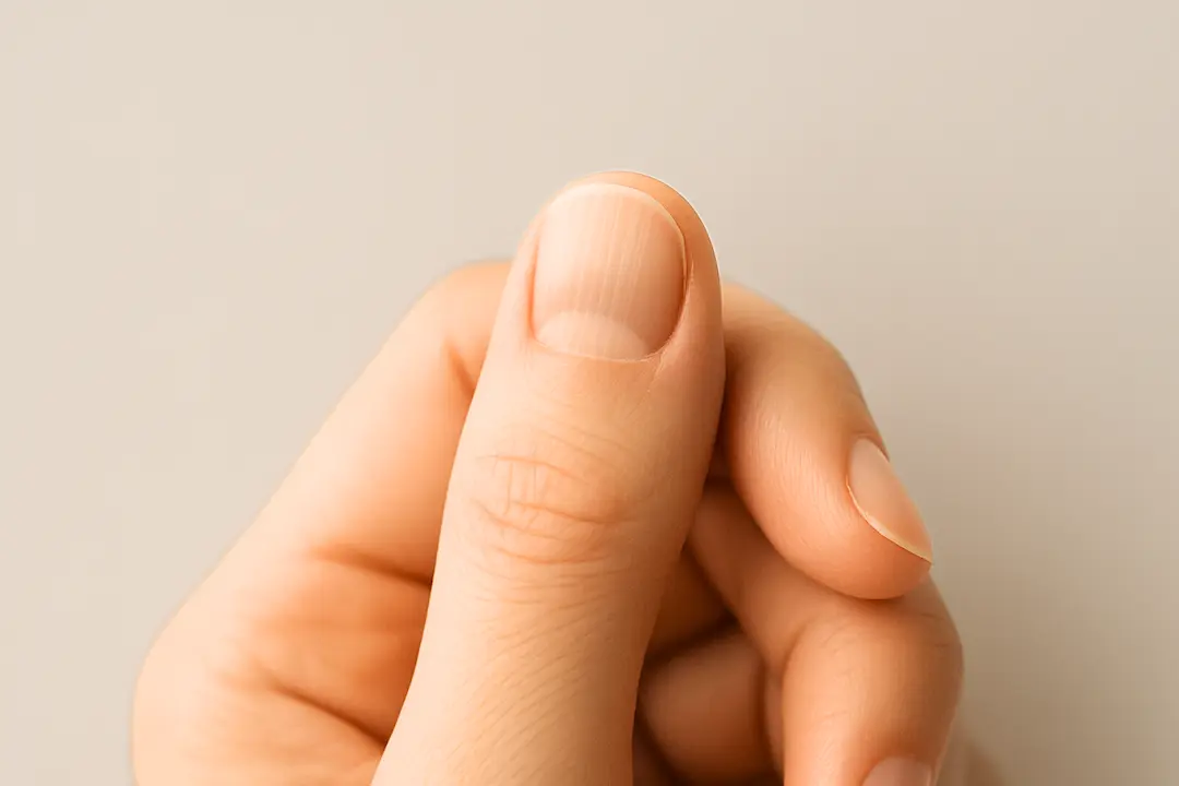 Nagel mit Rillen durch Eisenmangel