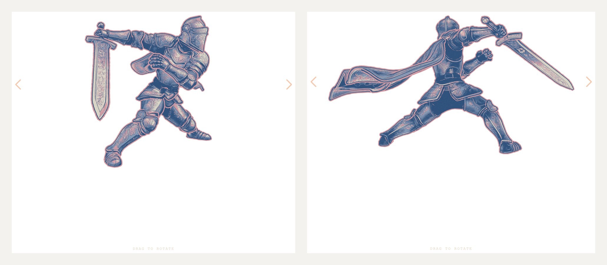 The shipped GLB photographed at two different angles showing consistent style