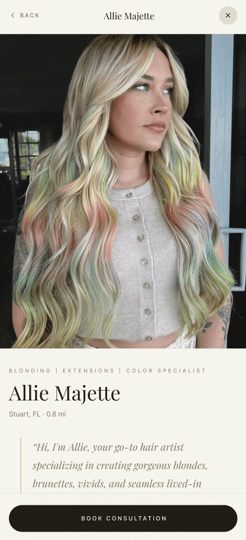 Faevie artist profile preview for Allie Majette