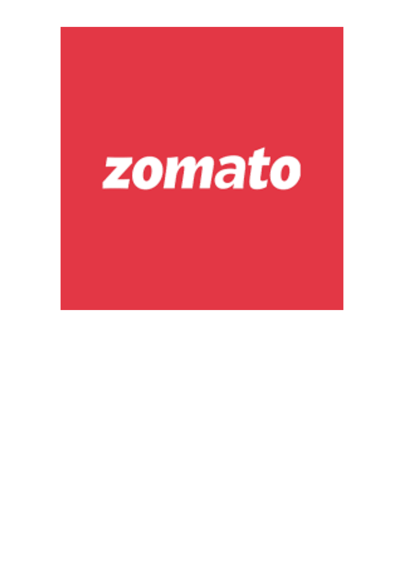 a white button with the word zomato on it