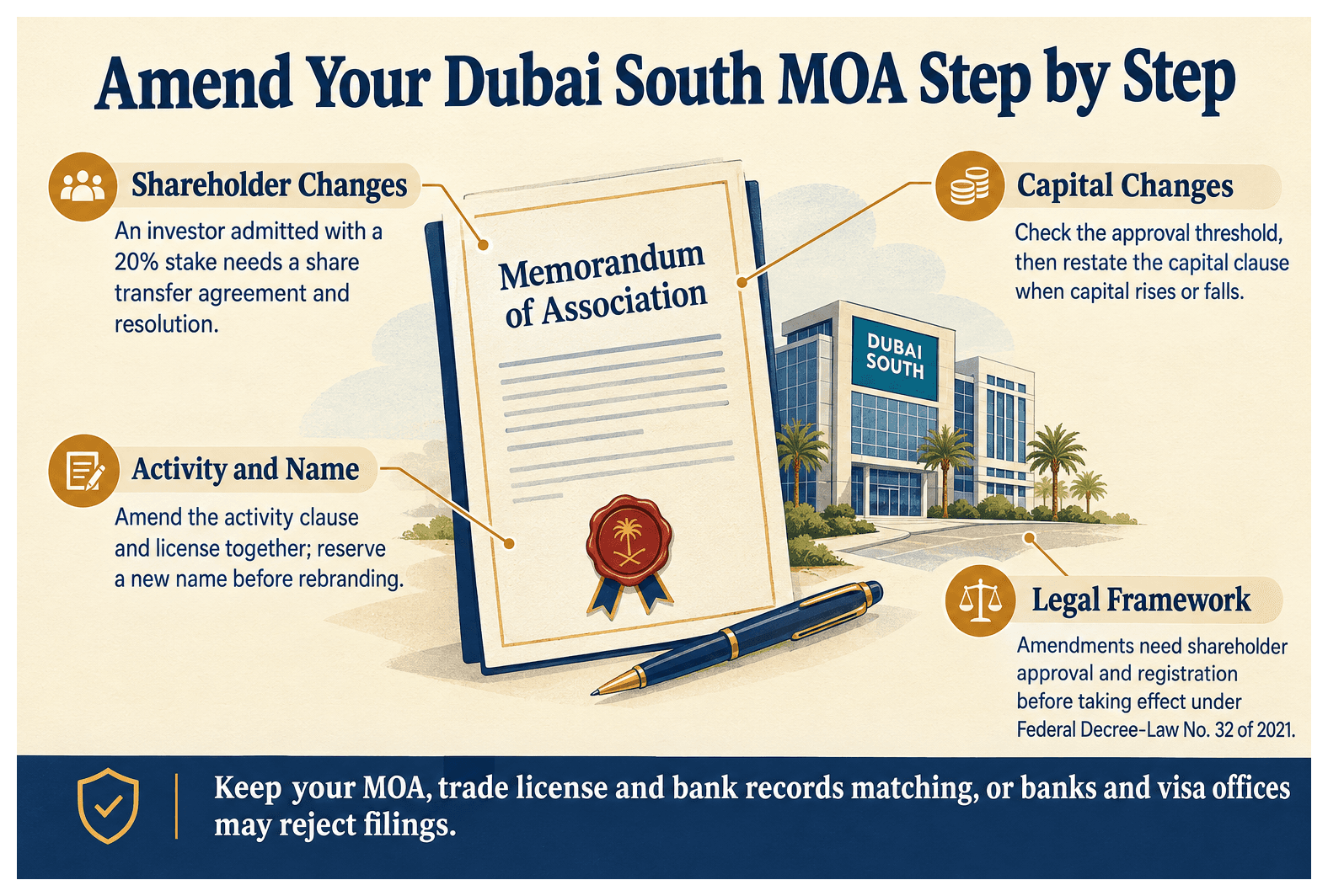 Infographic: How to Amend Your Memorandum of Association at Dubai South