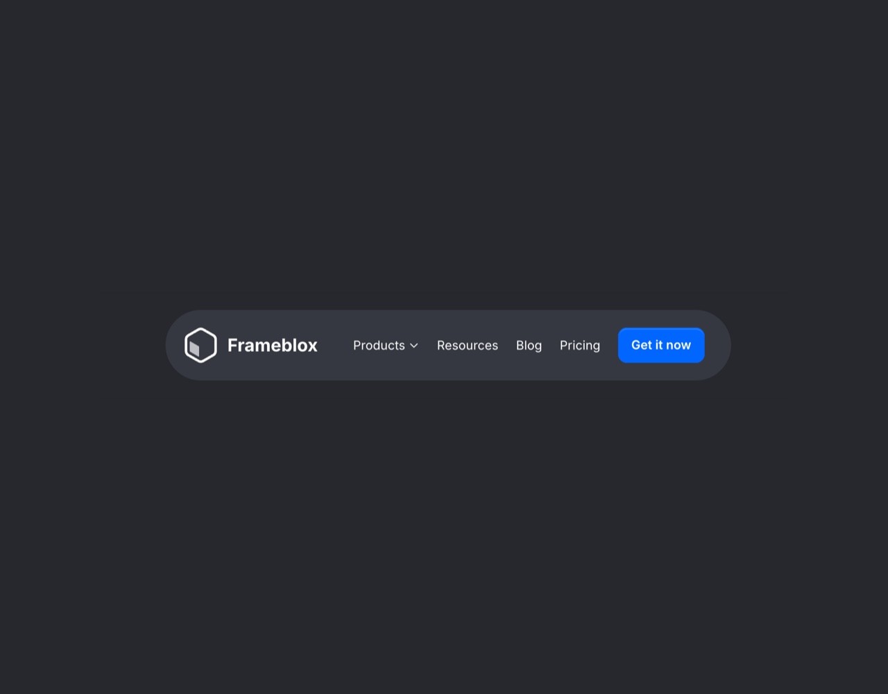 Framer Dark Navigation Section - Frameblox UI