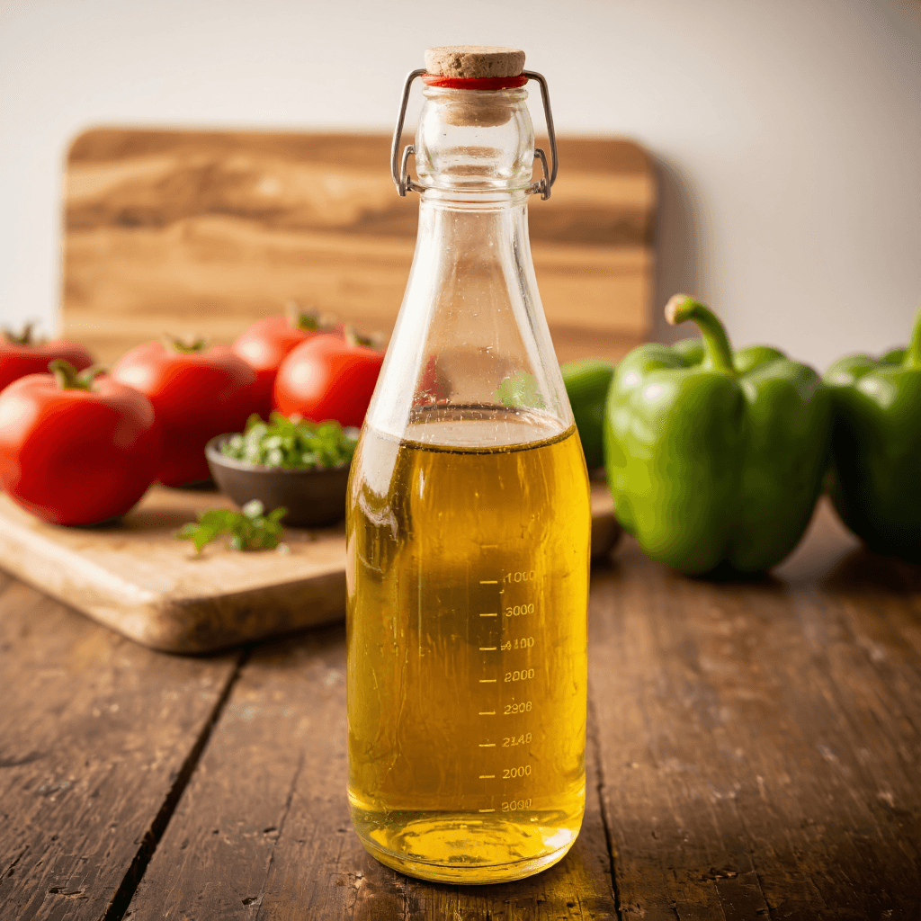 product photography of a bottle of cooking oil