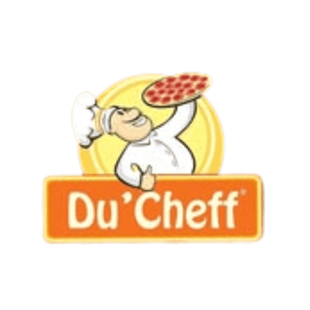 Logotipo da Du Cheff, representando pizzaria especializada em pizzas artesanais, com identidade visual profissional e foco em qualidade e sabor.