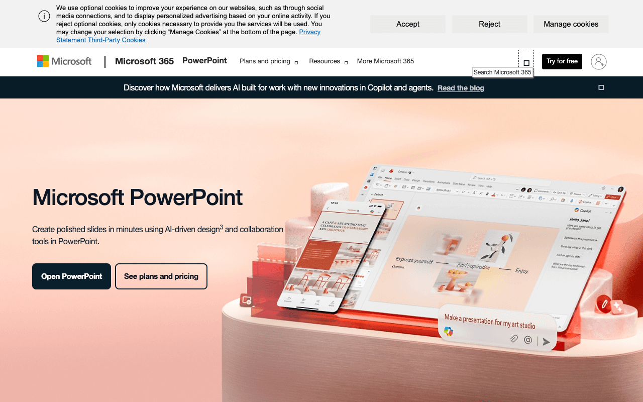 Microsoft PowerPoint екранна снимка
