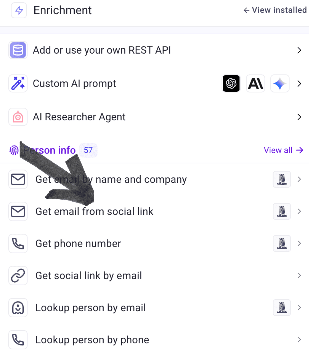 Enrich social profile sidebar