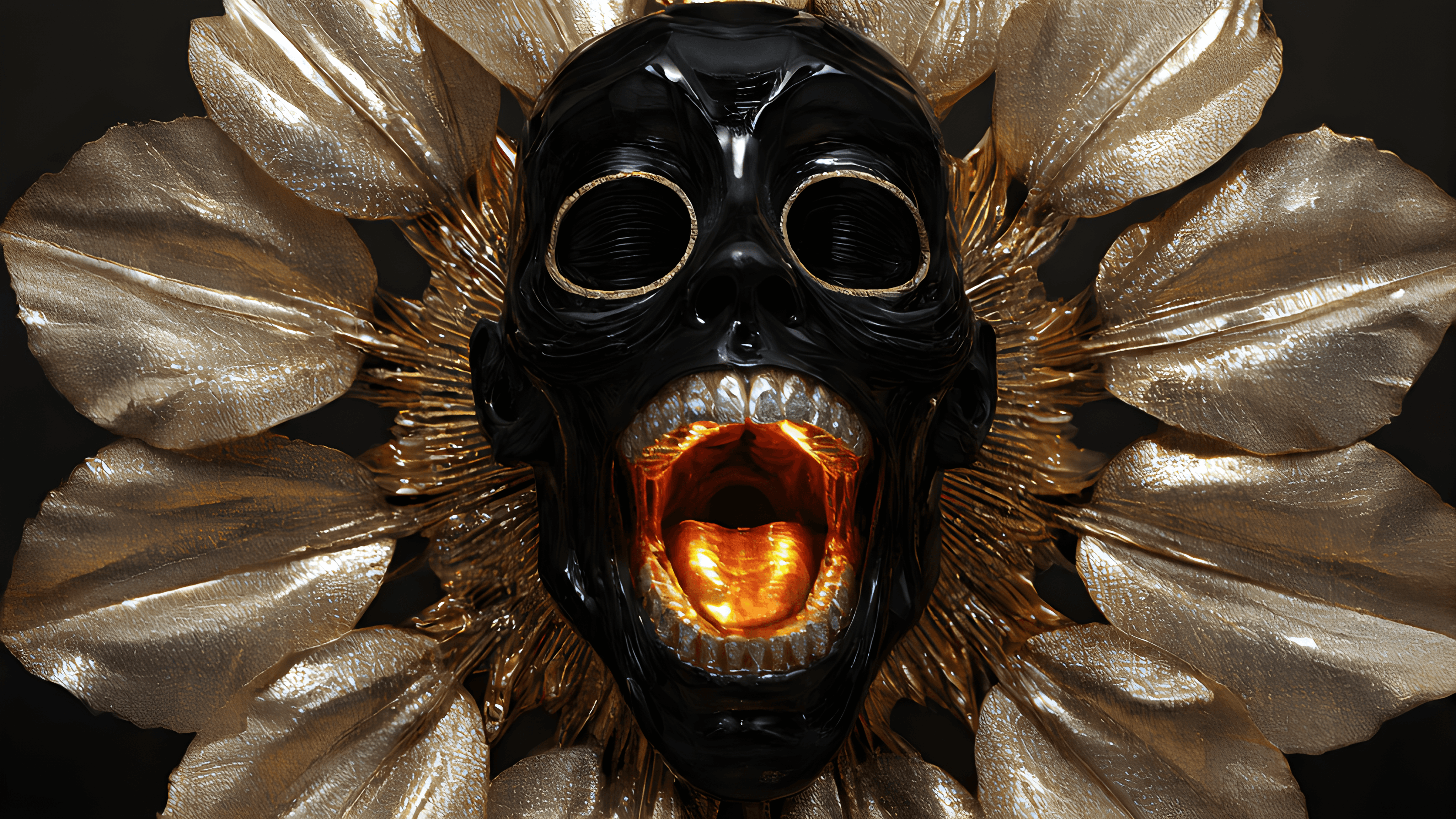 glossy black skull