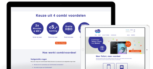 Tablet en laptop met apps van Telfort.