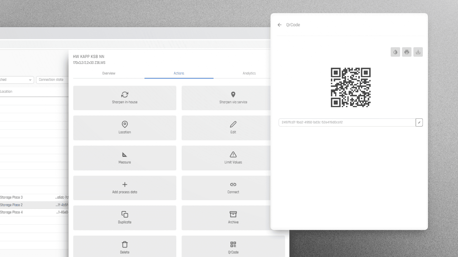 Screenshot des QR Codes in twinio Office