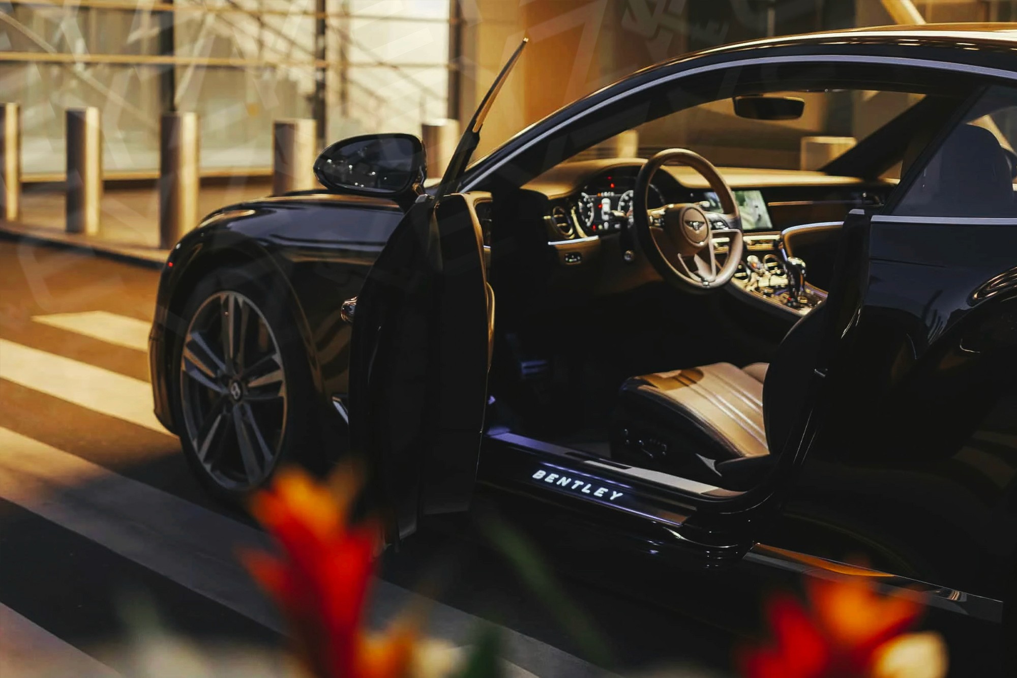 Vue interieur Bentley Continental GT Noir – Location Voiture de luxe à Dubaï | Keyz Rent