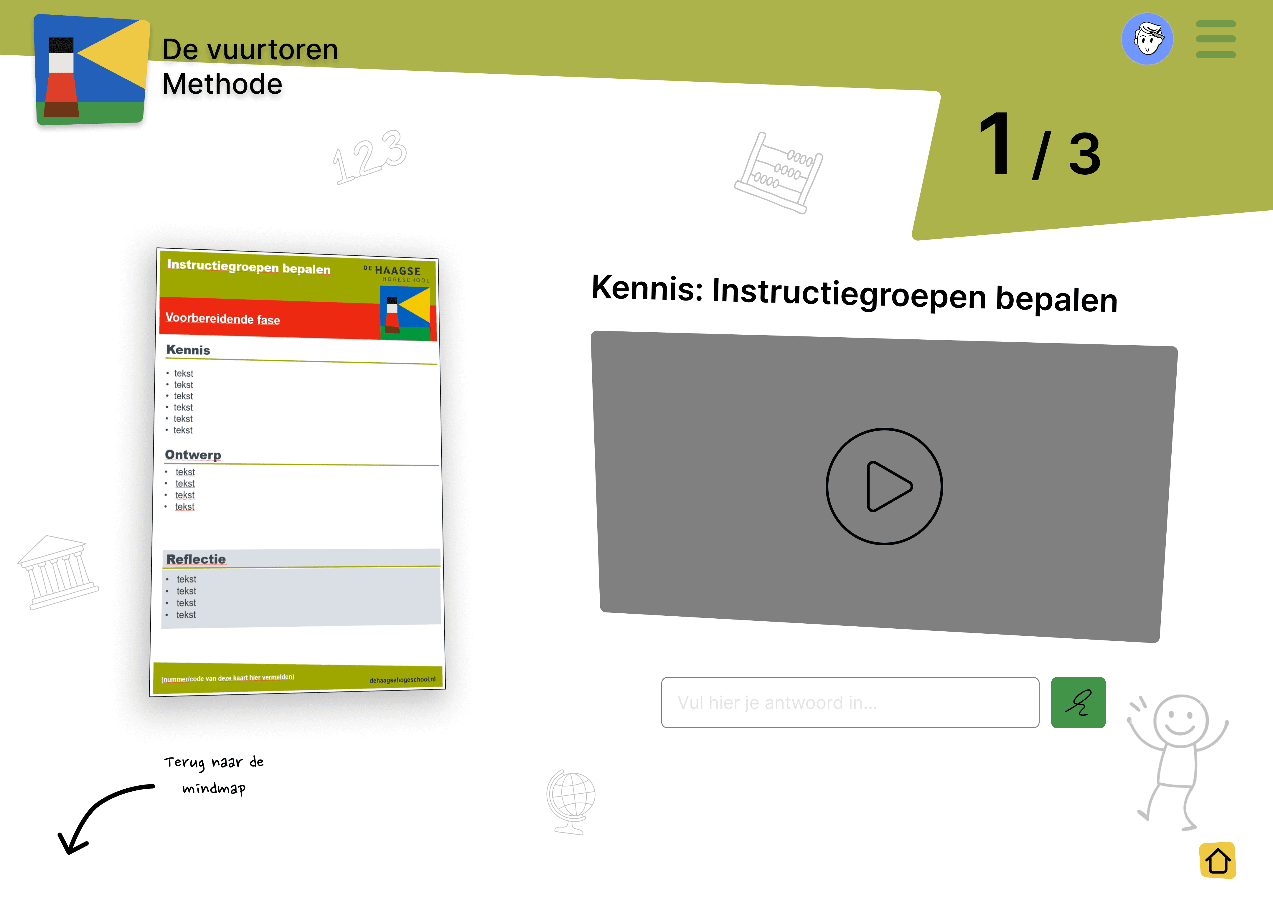 Een wireframe van de kaart met video