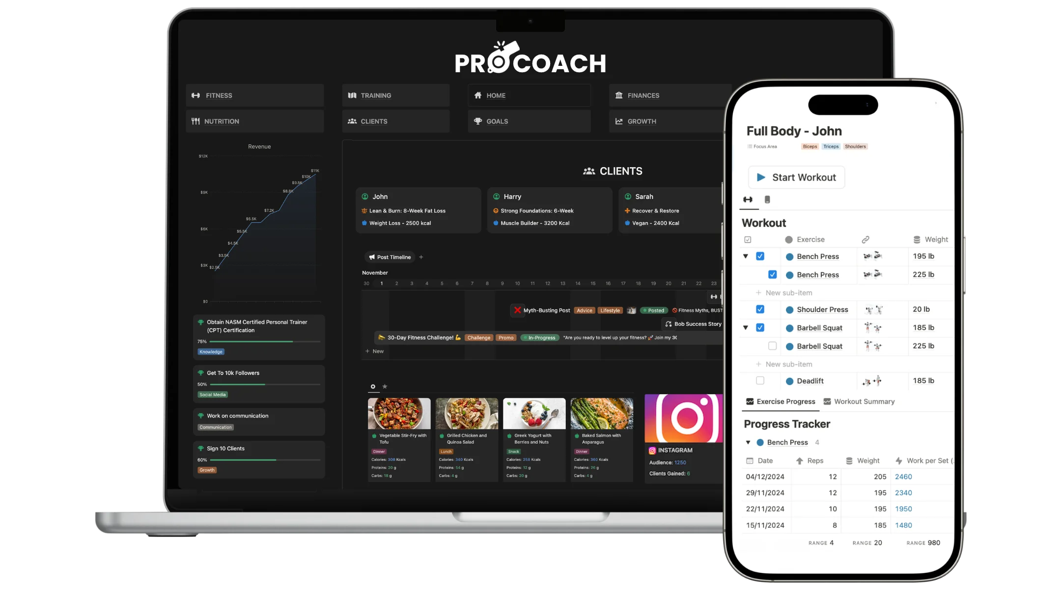 personal trainer notion template