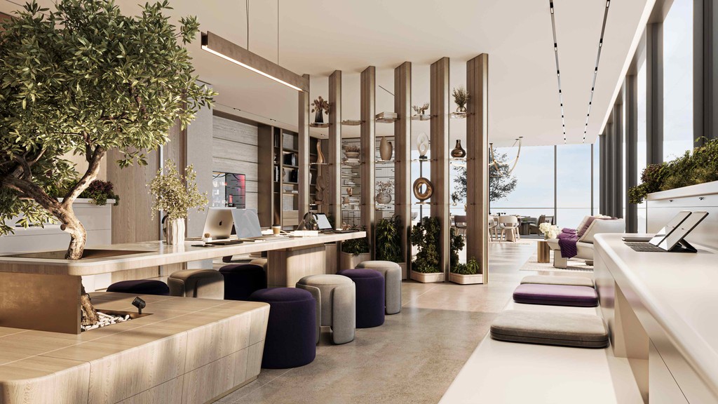 Contemporary lobby at Le Blanc by Imtiaz, highlighting a large reception area with stylish furnishings and decor.