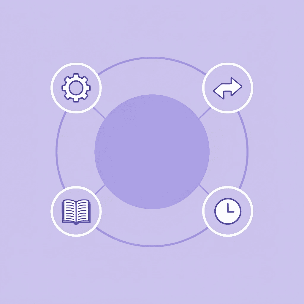 Central hub diagram showing an AI agent connecting to multiple enterprise systems and tools