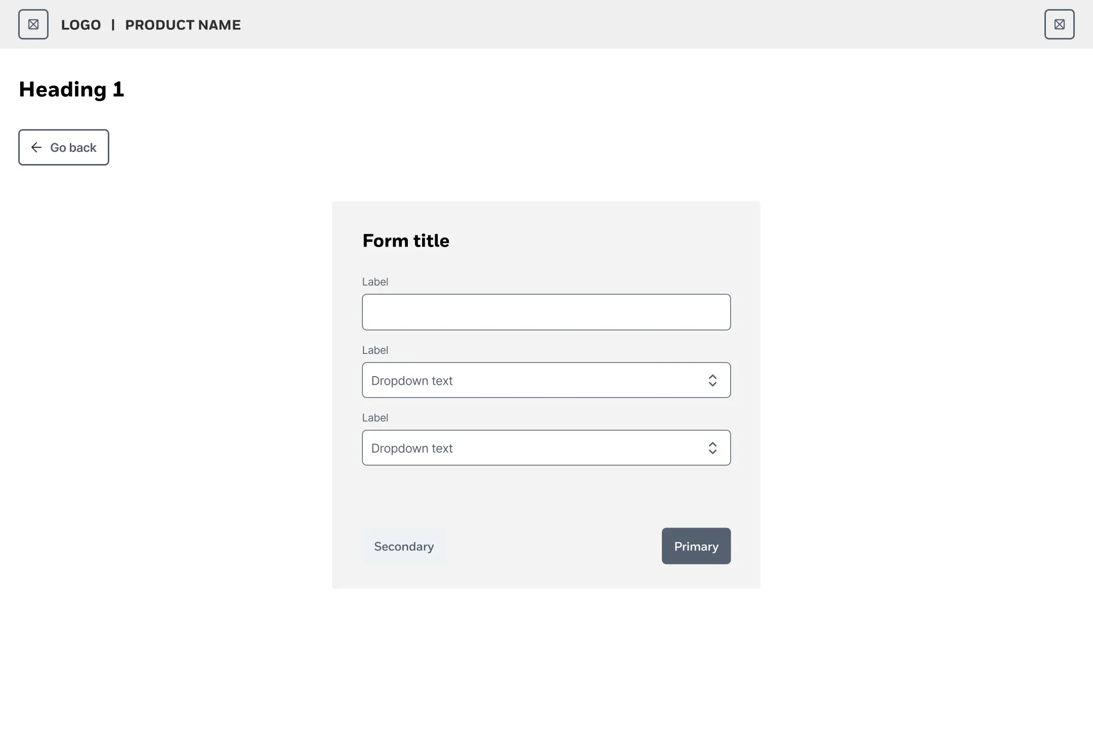 Wireframe of the Airgap Portal showing a page to fill our a form