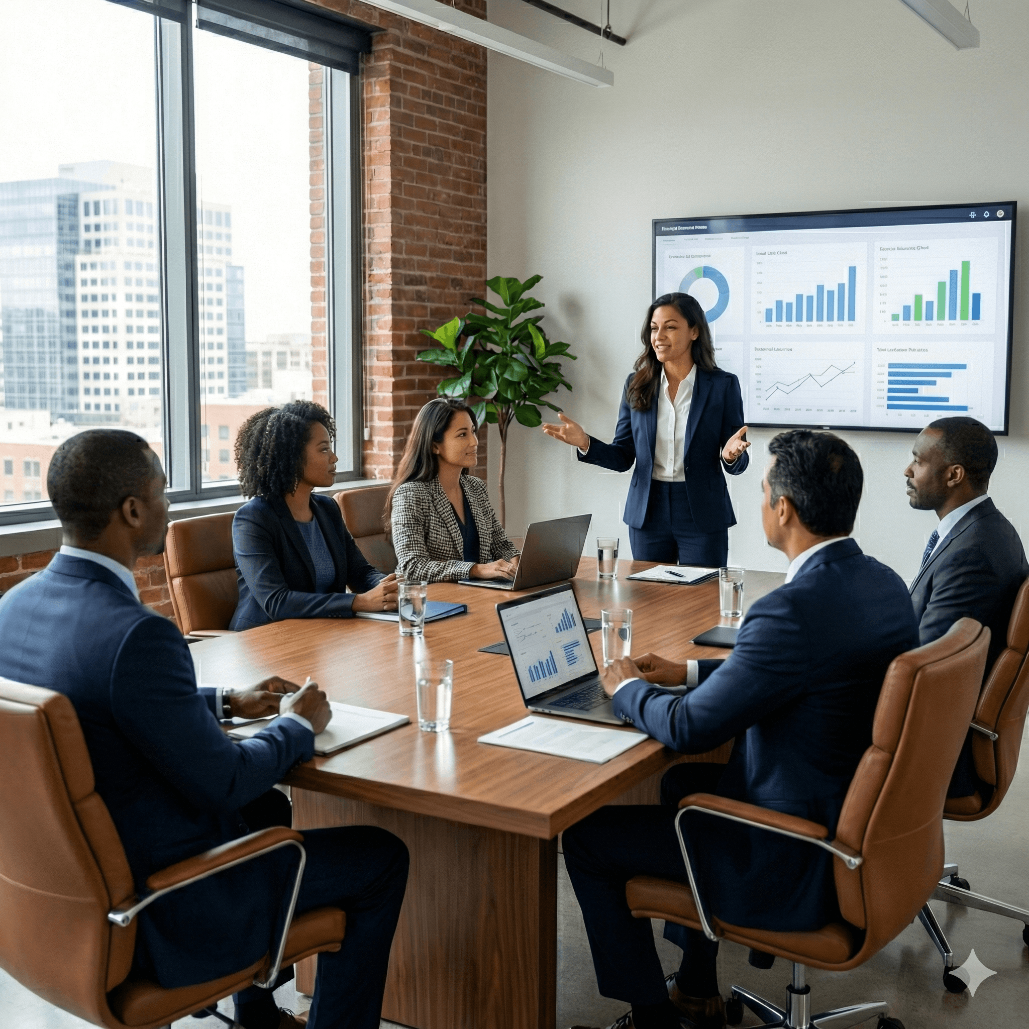 Sharon presenting in a meeting