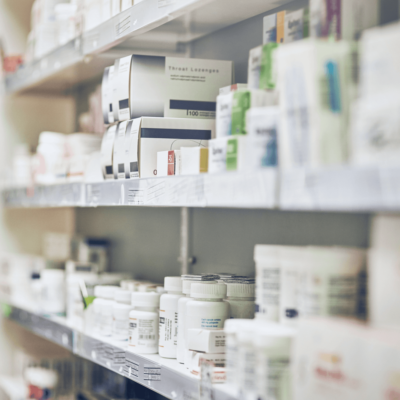 pharmacy medication and boxes used for pores