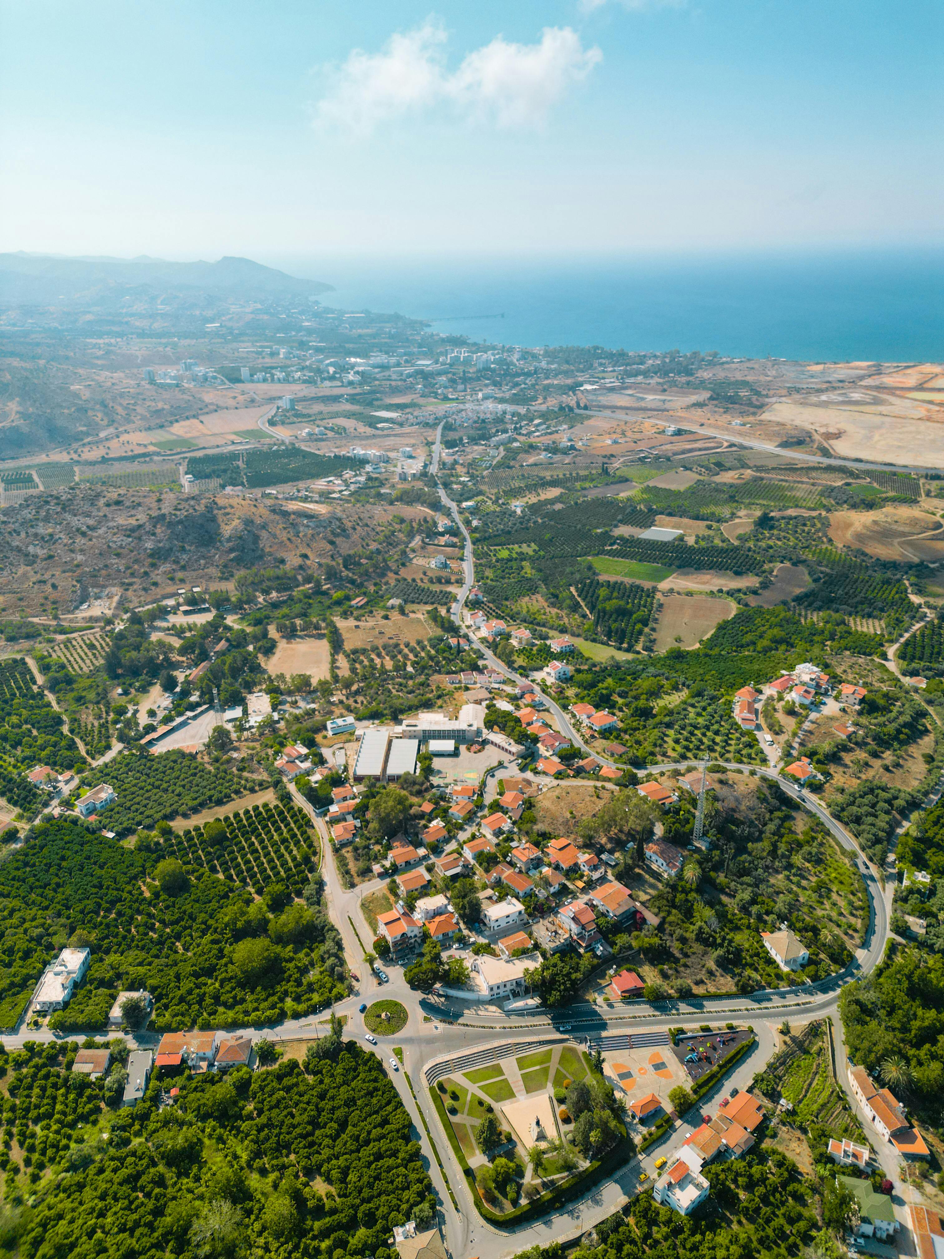 Aerial view over Pegeia, Cyprus