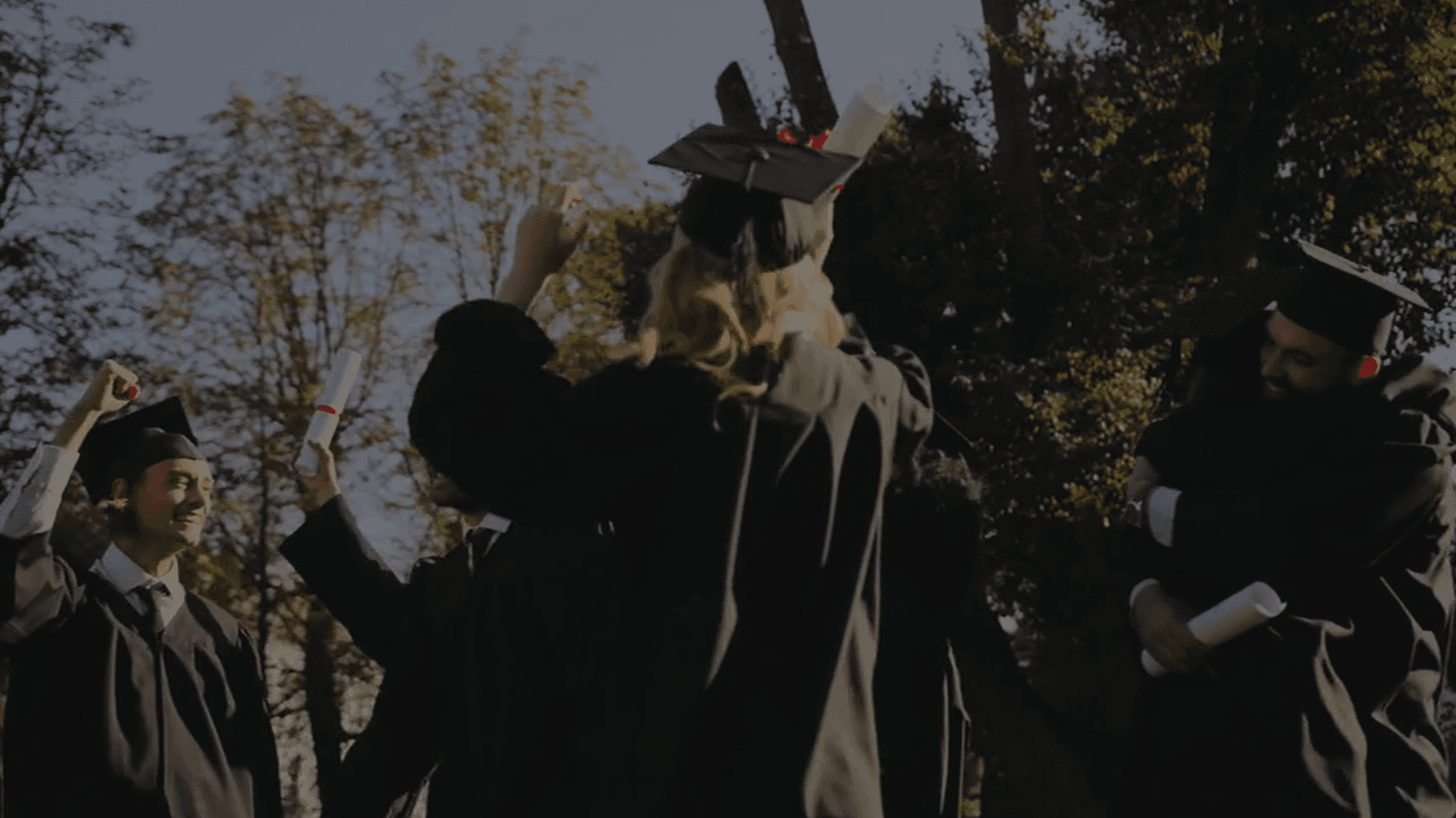 Drone shot of a running track at night