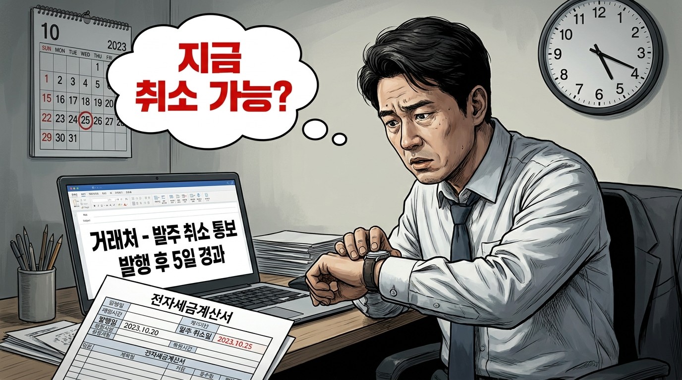 "세금계산서 지금 취소 가능?"