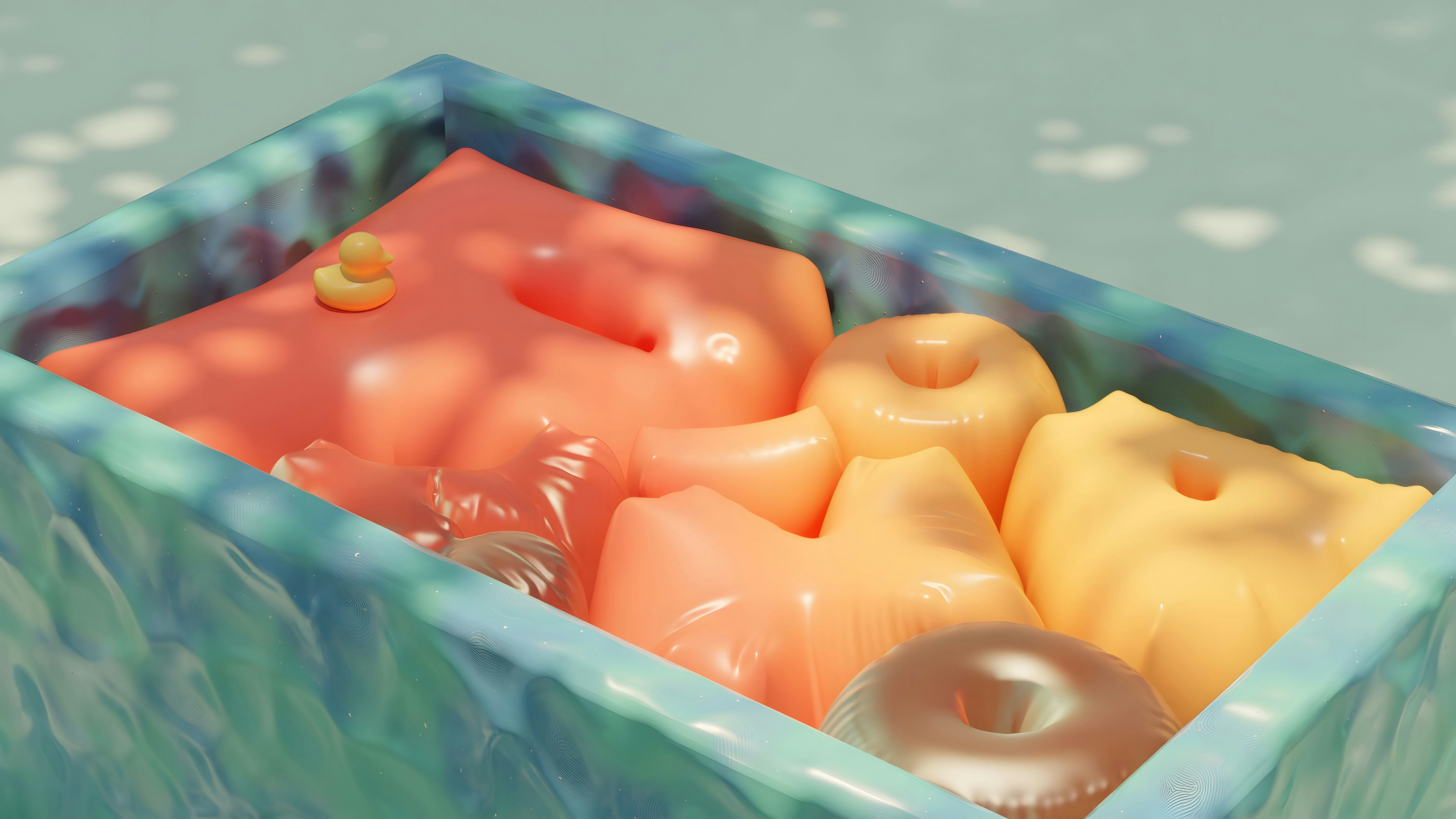 A box filled with donuts sitting on top of a table