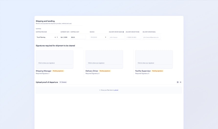 Partial Shipment Progress