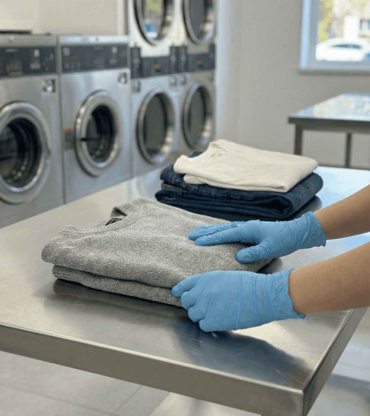 NoScrubs scrubber folding clean and fresh clothes