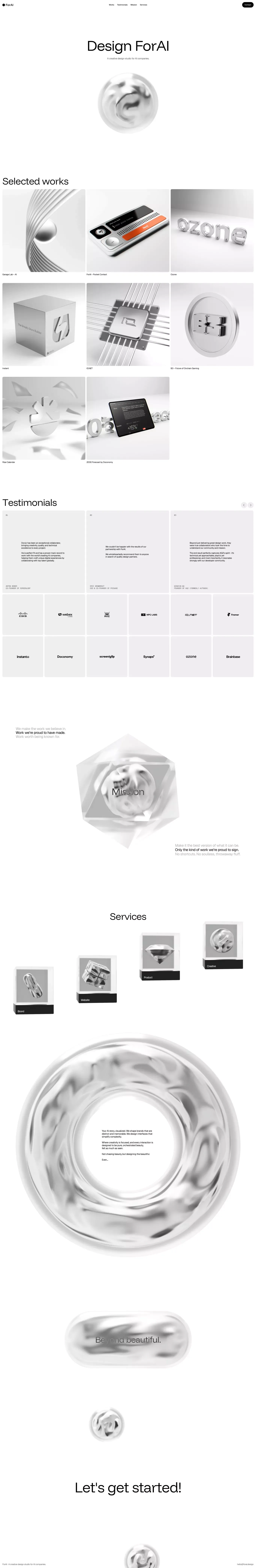 ForAI landing page screenshot showcasing AI and Design design