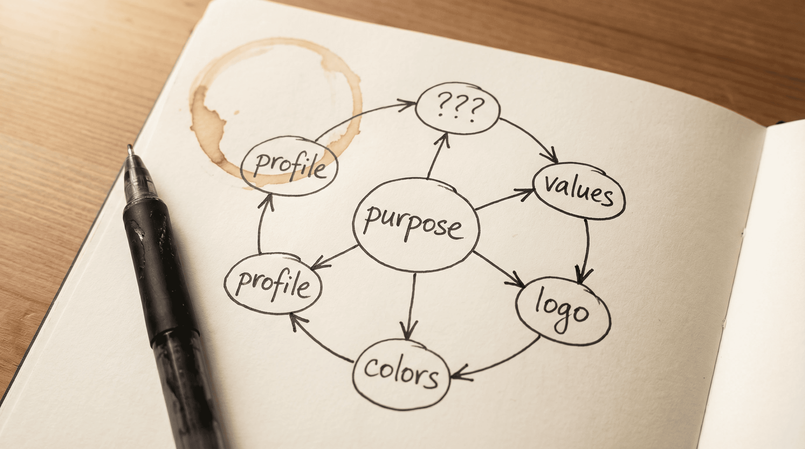 Circular diagram of brand elements