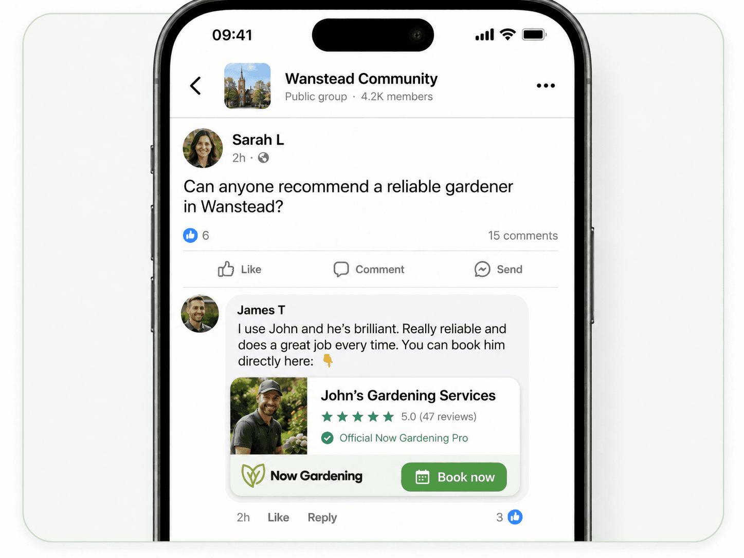 Customer booking a repeat gardening visit online