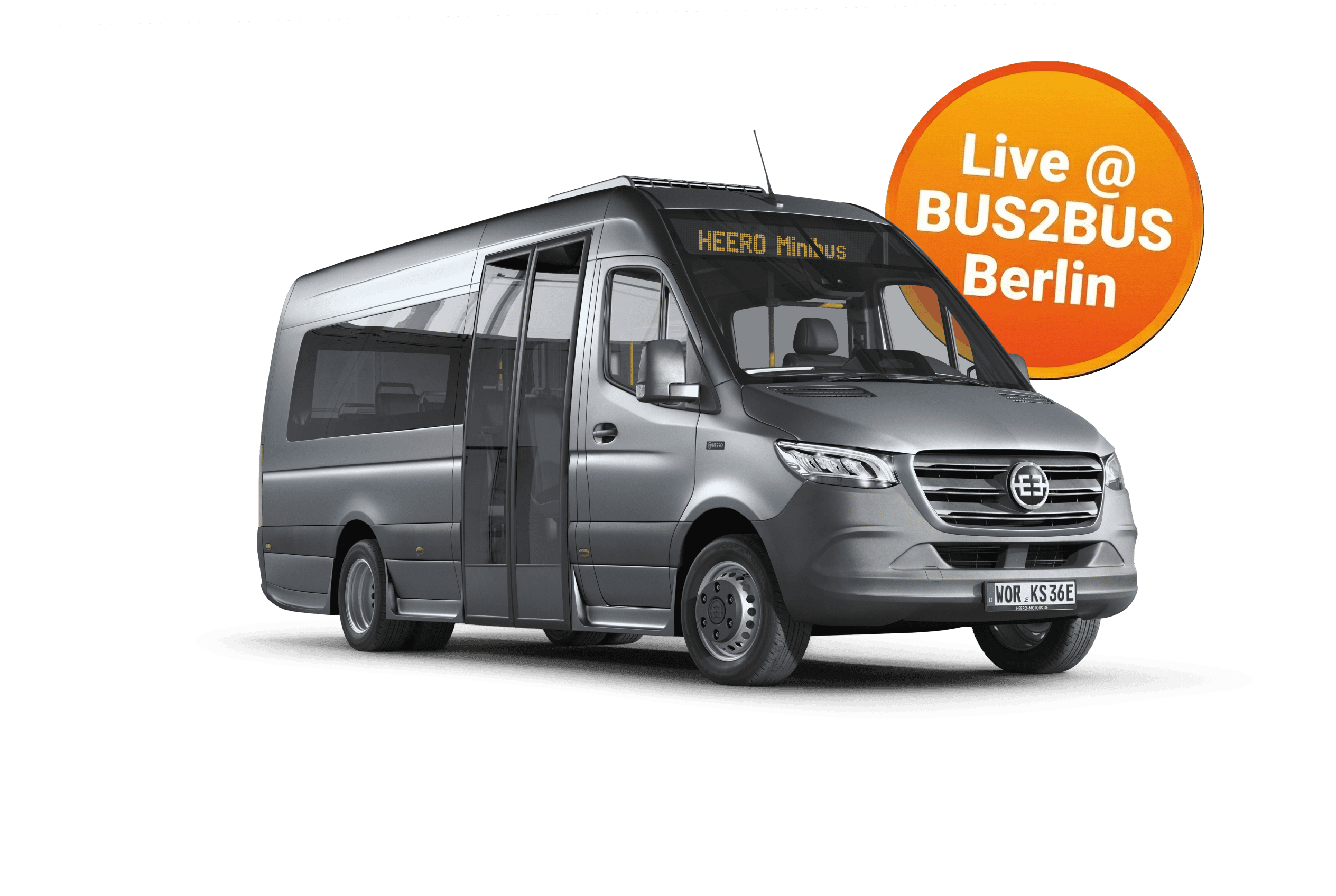 Electric HEERO medium-low-floor minibus accessible