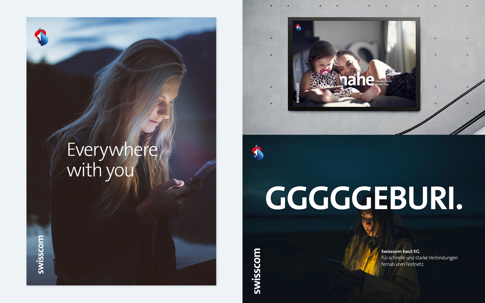 Swisscom advertising posters and billboard