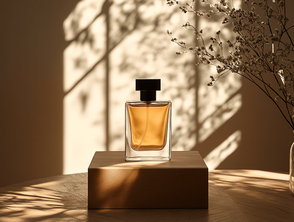 Product shot of a fragrance bottle.