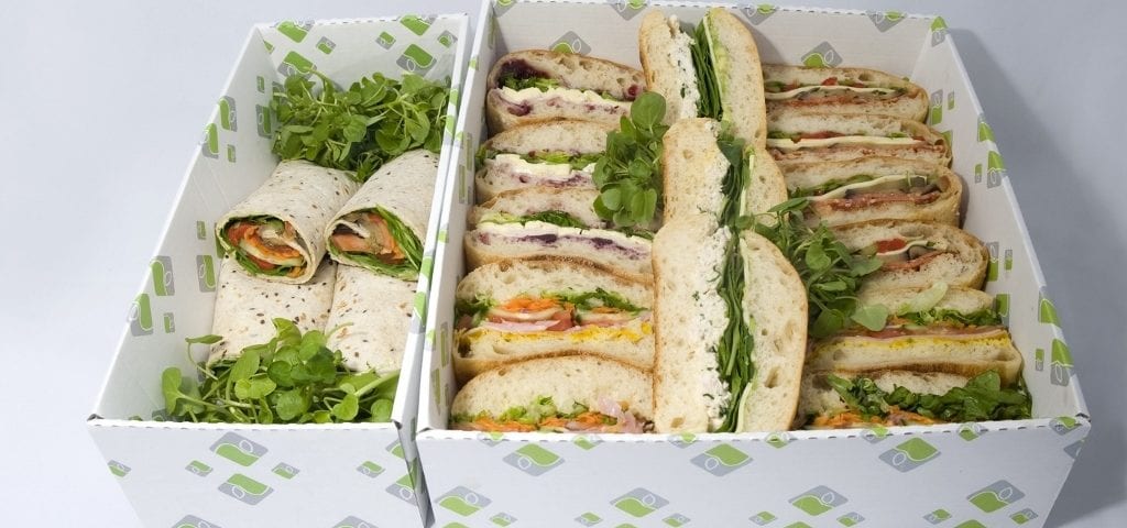 Drop off catering sandwich boxes