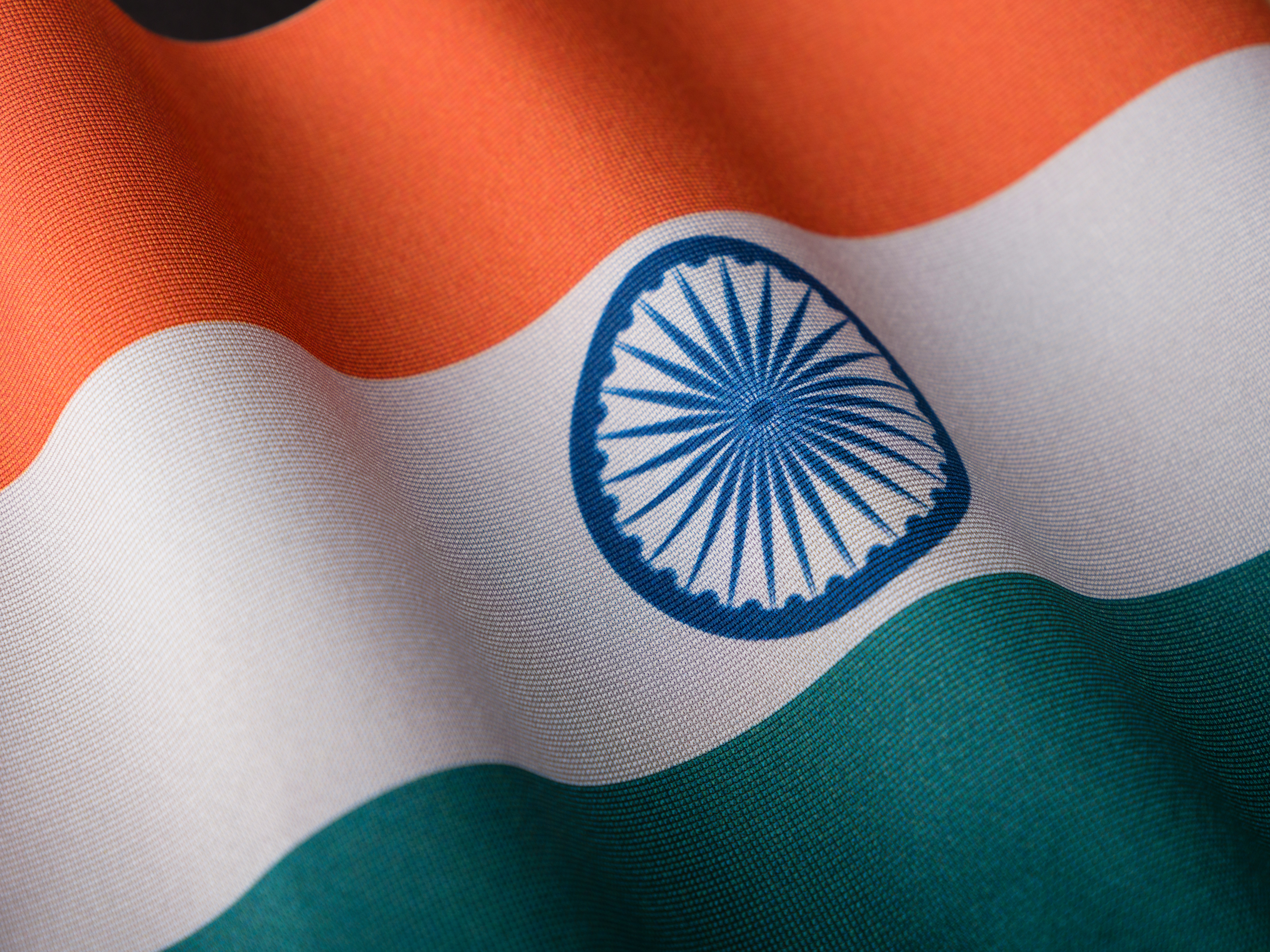 a close up of the flag of india