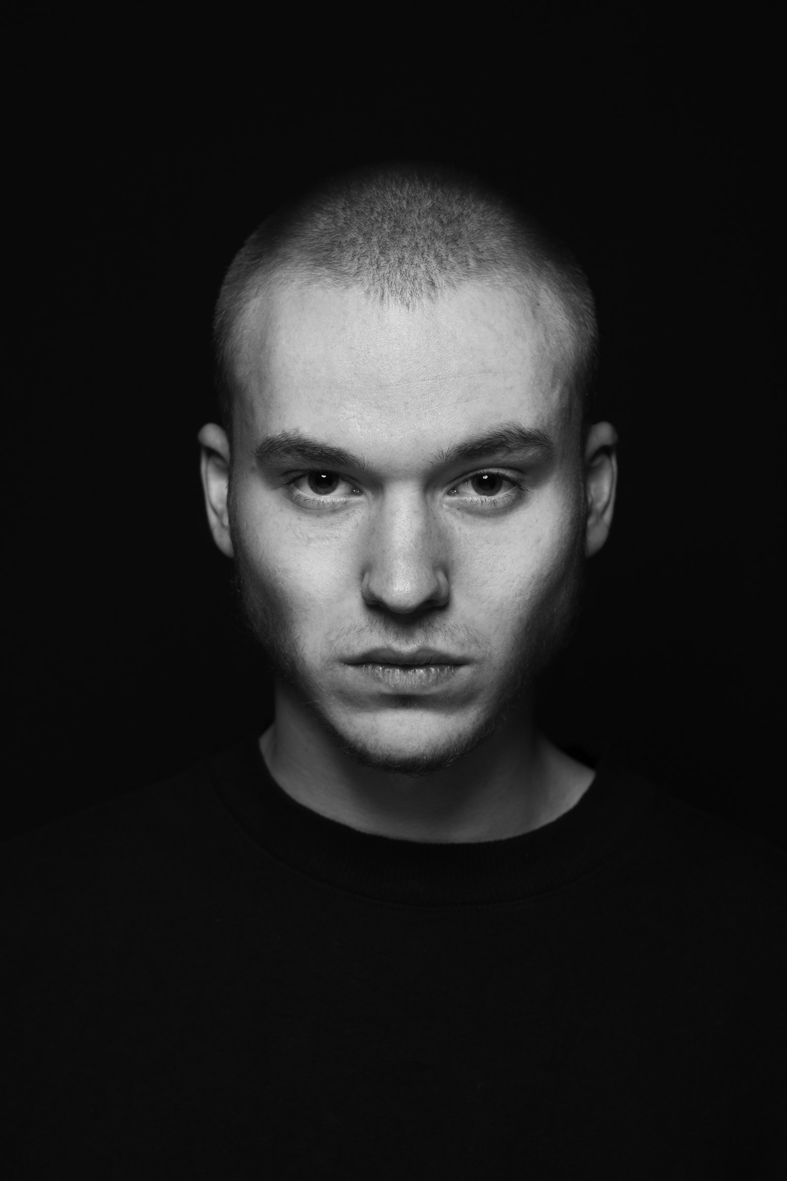Black and white portrait of a man