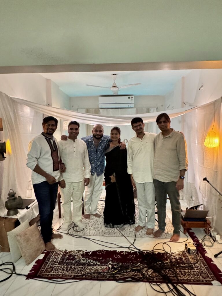 Artists and hosts after The Unstringed live music and poetry event in Pune