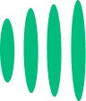 Stylized green vertical sound wave bars representing audio activity.