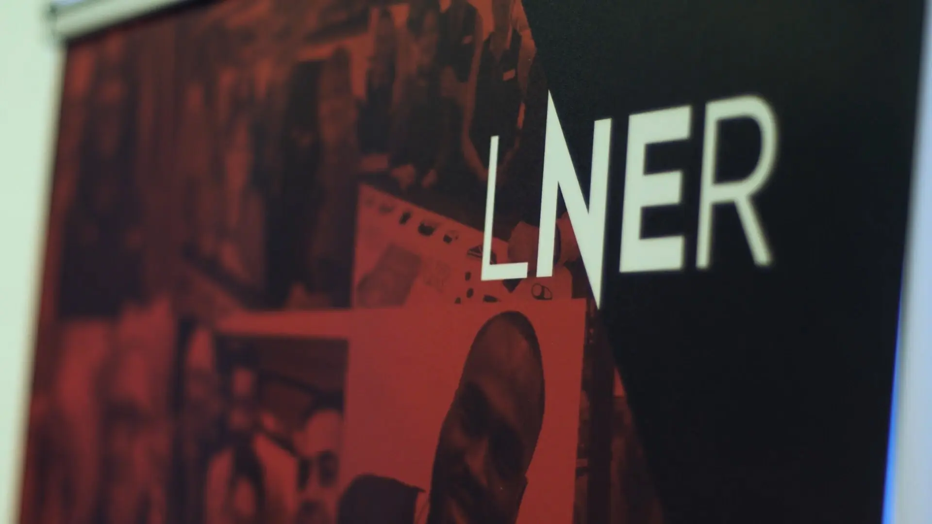 Close-up of LNER branded signage used within internal Platform 365 communications.