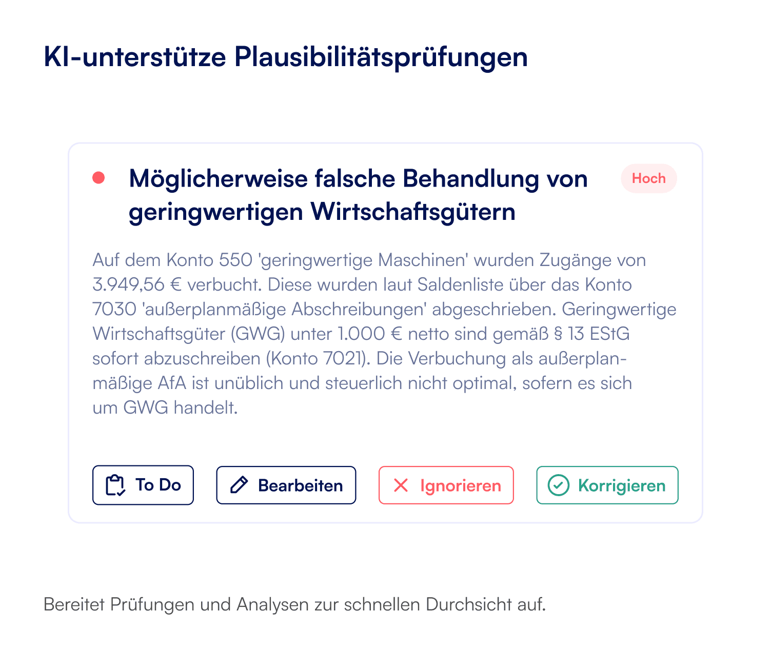 KI-Modul für Bilanzierung