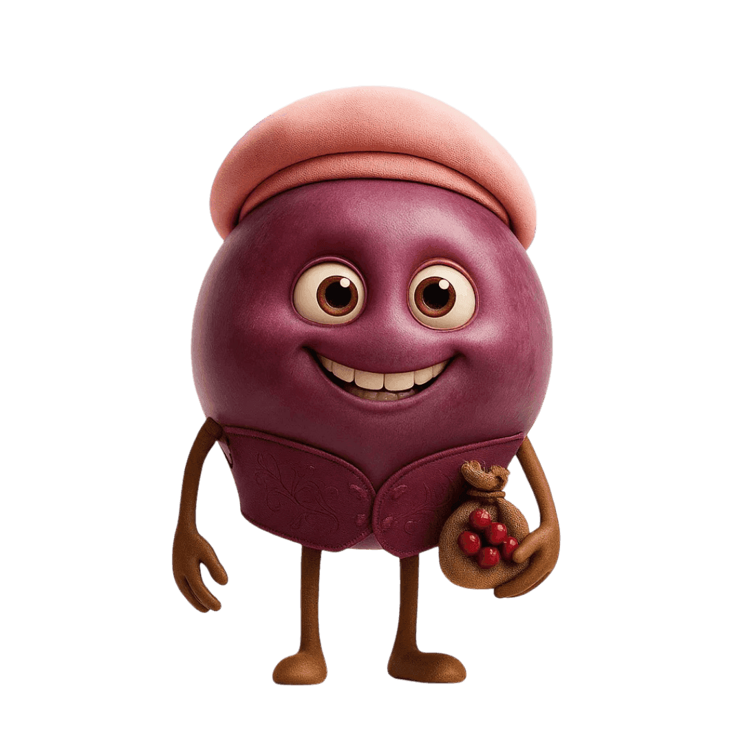 Aleksandrouli grape berry illustration for wine education.